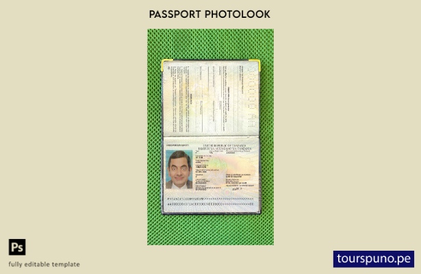 Plantilla de apariencia de fotografía de pasaporte de Tanzania lista para imprim